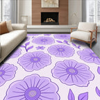 Pastel Lavender Floral Pattern Rug