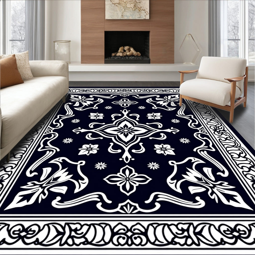 Ancint Floral White Pattern Rug