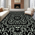 Light Vines Floral Medallion Pattern Rug