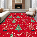 Festive Christmas Tree Star Pattern Rug