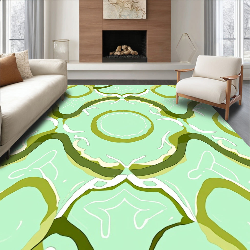 Organic Flowing Geometric Pattern Rug