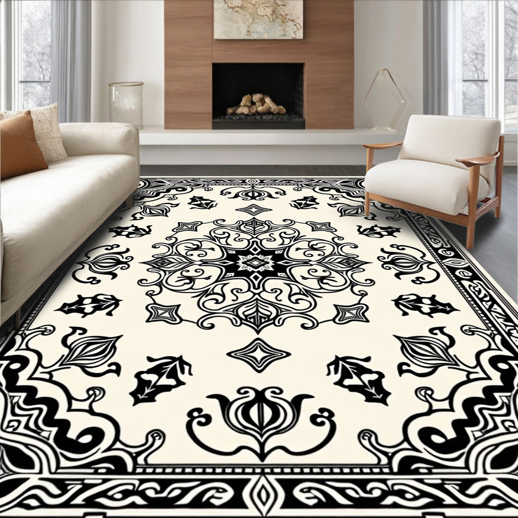 Intricate Classic Floral Scrollwork Rug