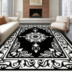 Orante Black White Medallion Design Rug