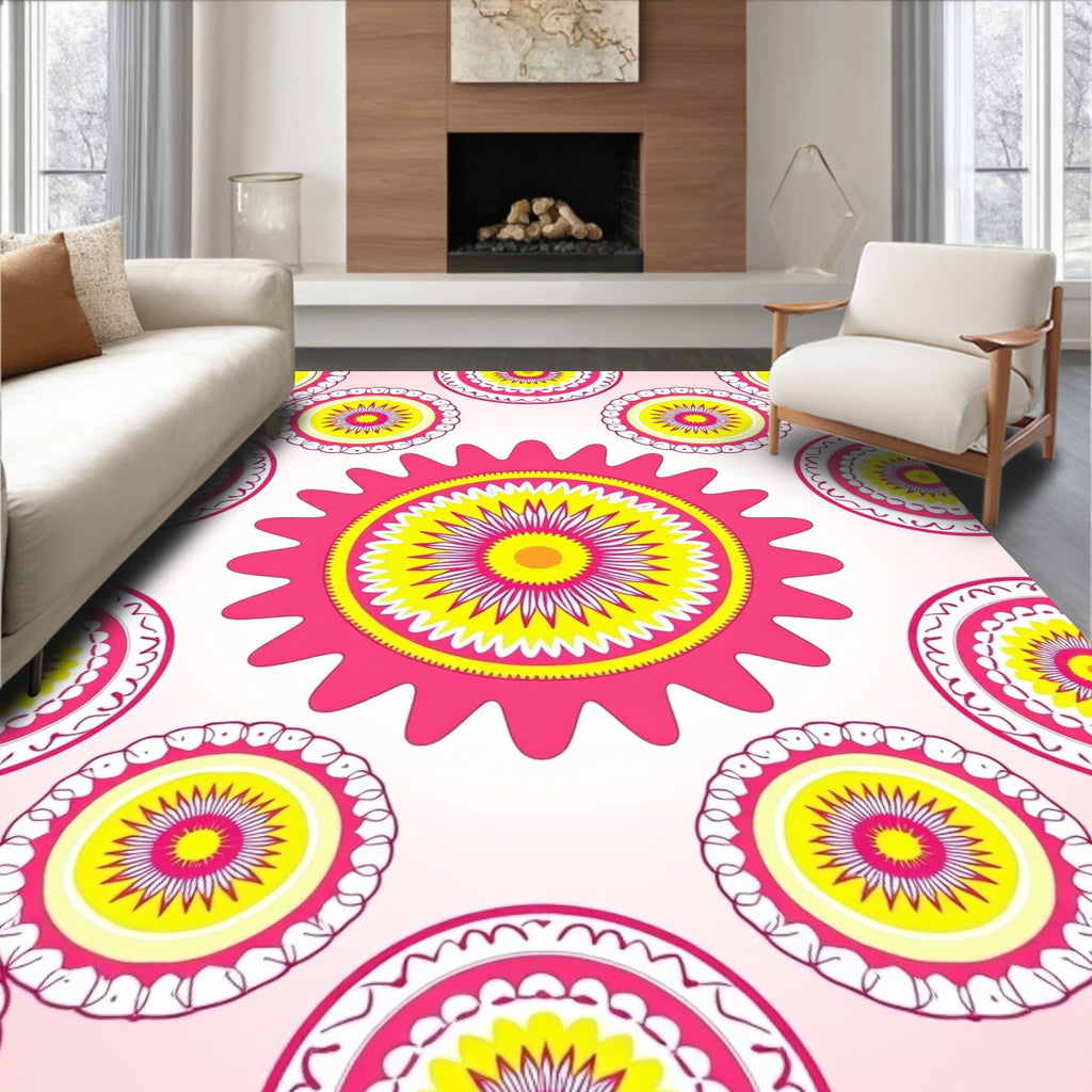 Sunburst Boho Mandala Design Rug