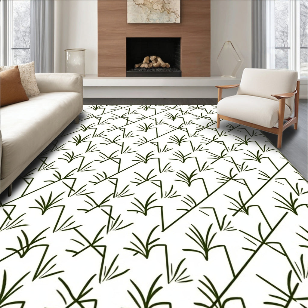 Minimalist Diagonal Grass Pattern Rug