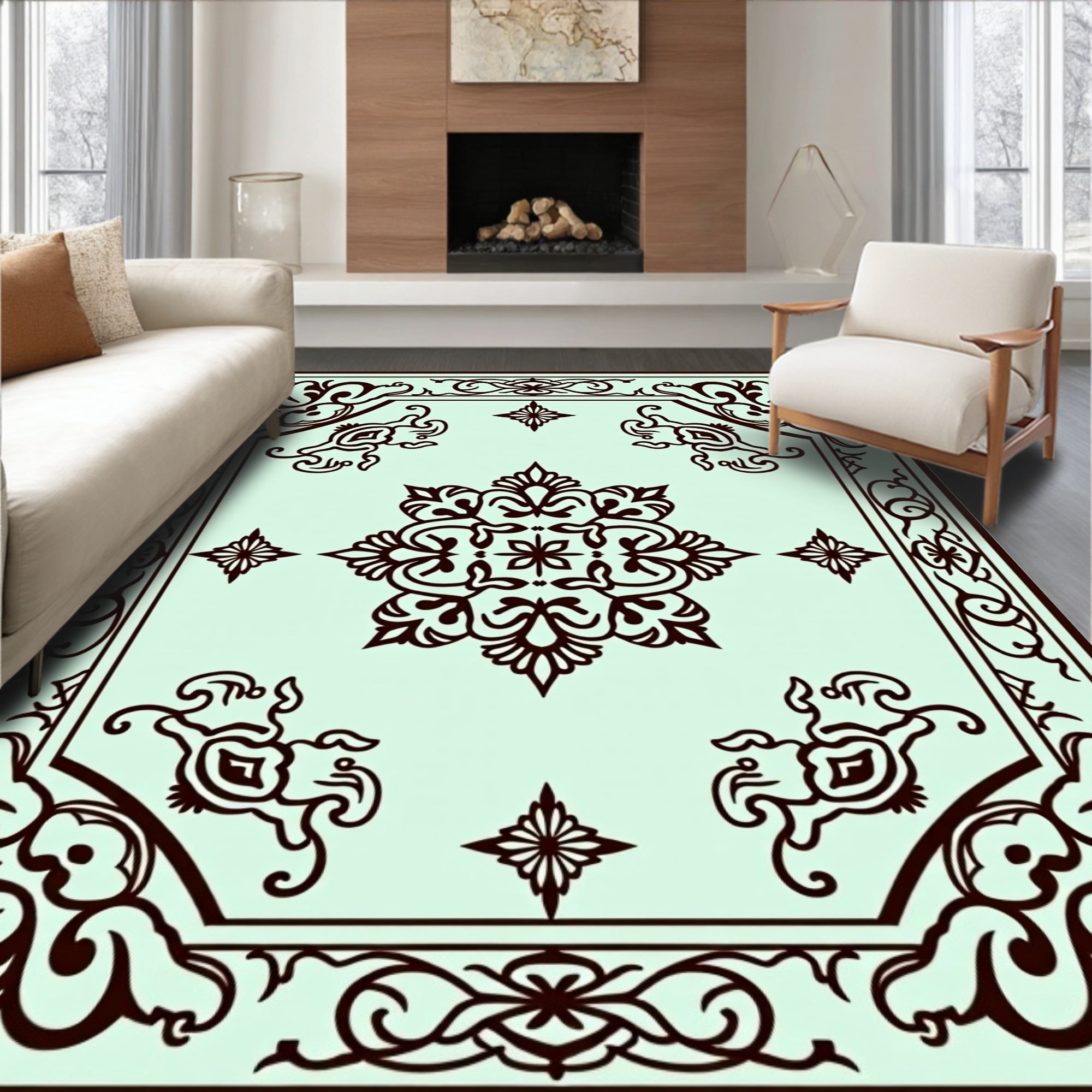 Ornate Paisley Floral Motif Rug