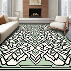 Mint Green Classic Geometric Designs Rug