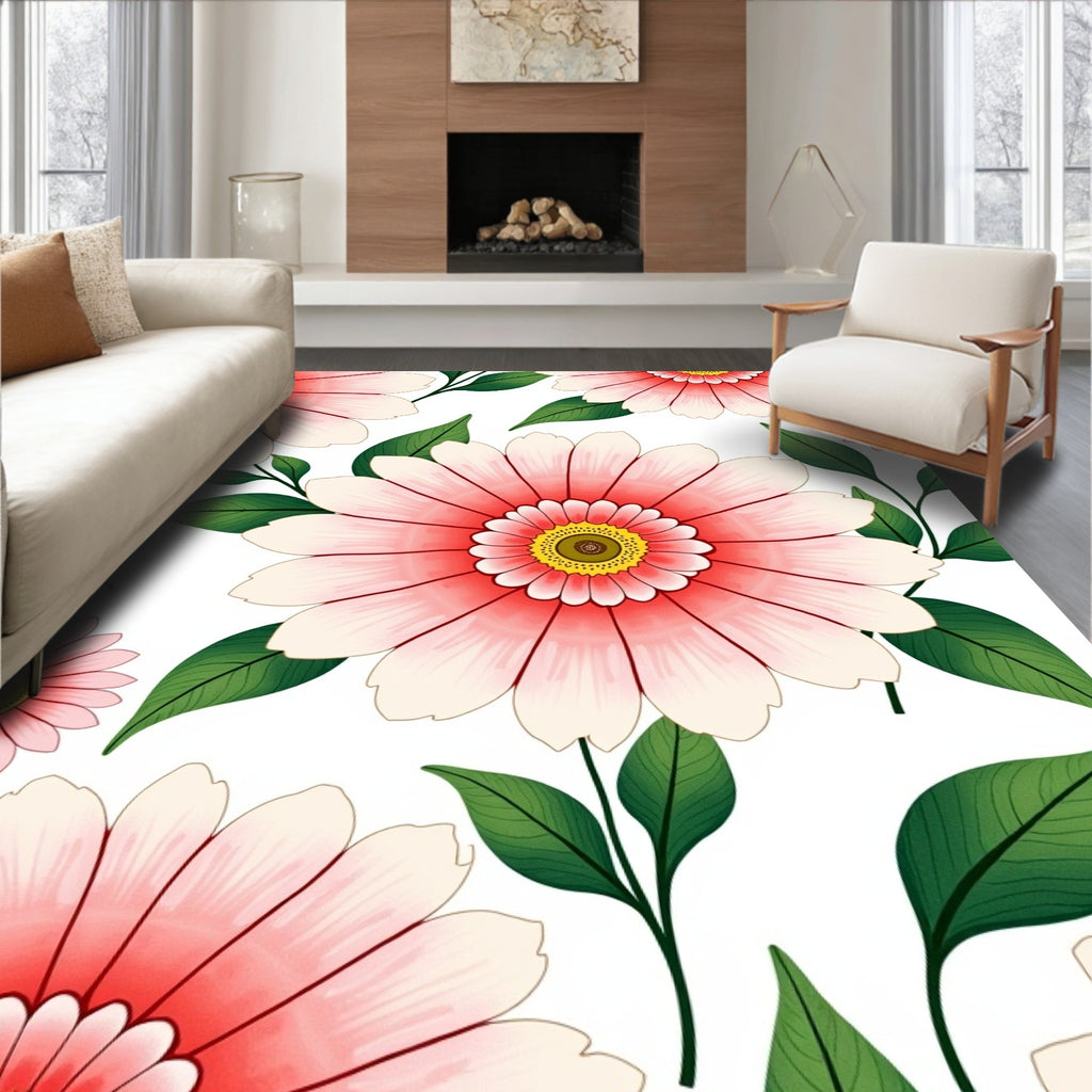 Vintage Floral Petal Pattern Rug