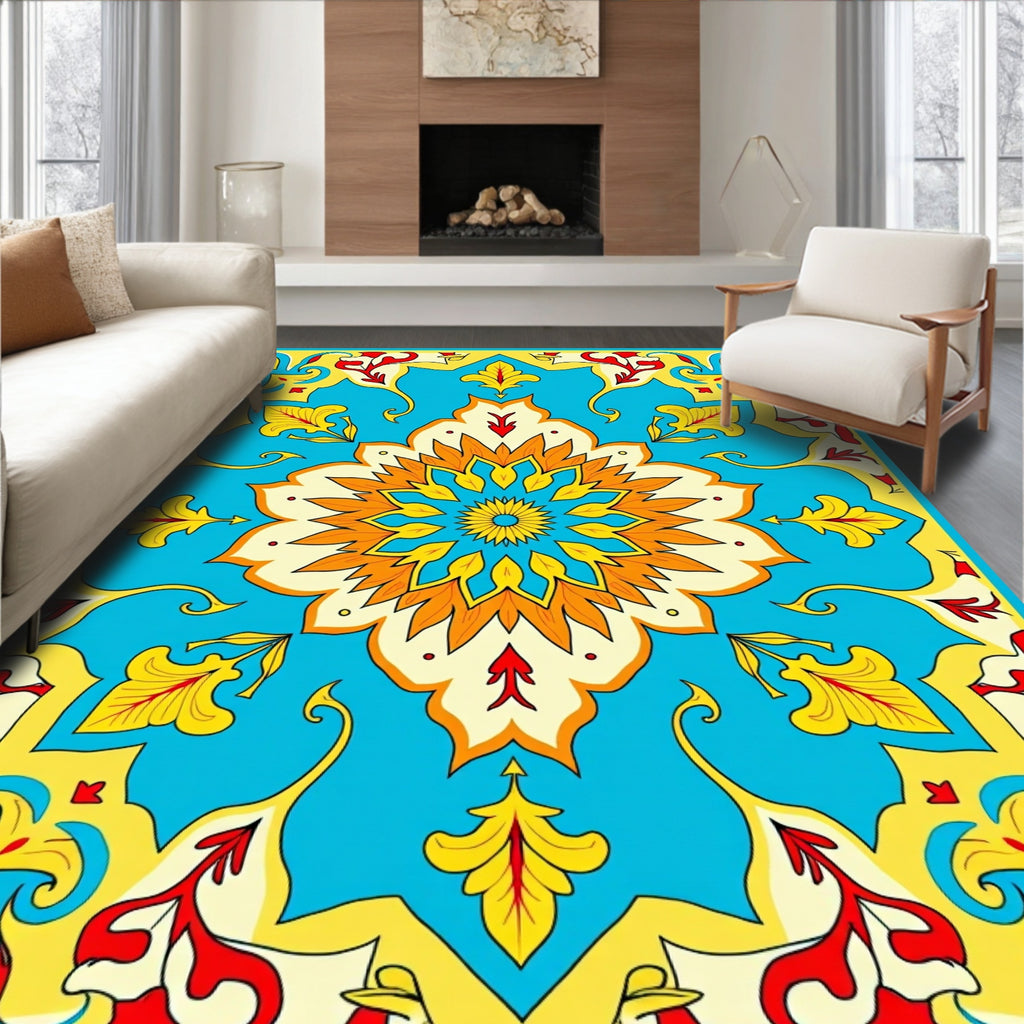 Sunny Floral Arabesque Design Rug