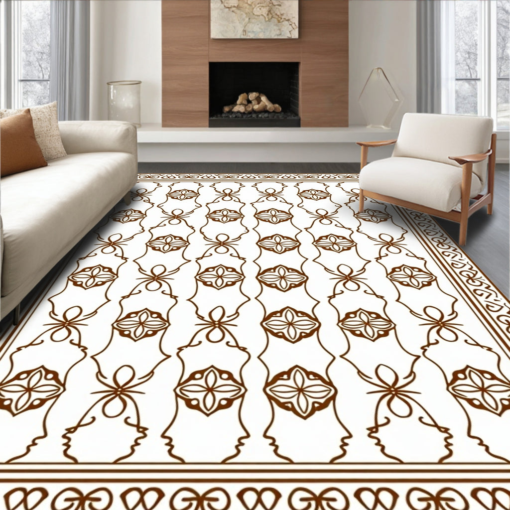 Ornate Floral Connective Element Pattern Rug