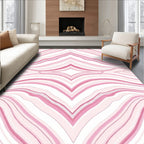 Pink Abstract Wavy Lines Design Rug