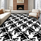 Bold Black White Graphic Pattern Rug