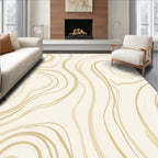 Gold Swirl Abstract Pattern Rug