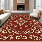Elegant Floral Swirl Decorative Design Rug