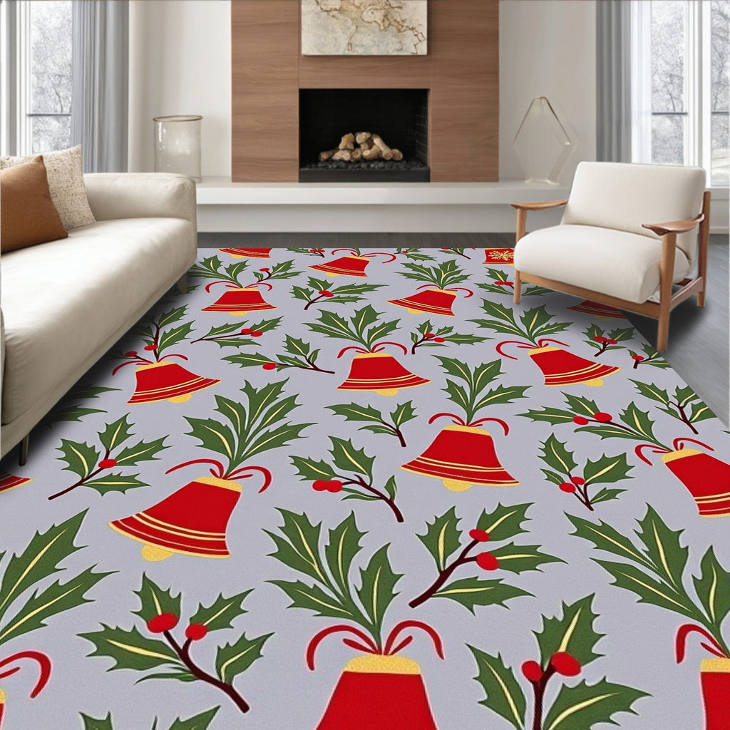 Festive Bell Holly Pattern Rug