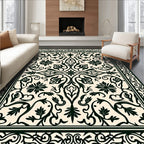 Elaborate Floral Scrollwork Pattern Rug