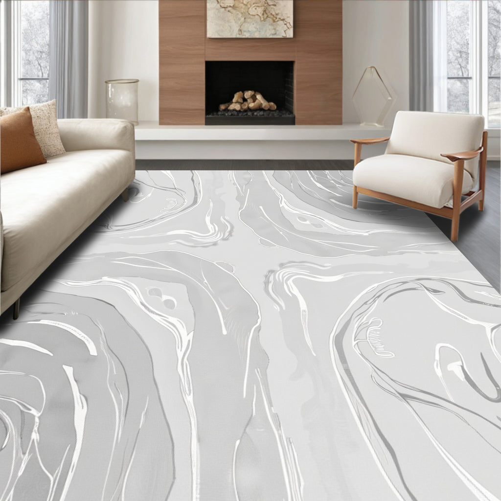 Marble Swirl Abstract Design Rug