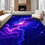 Cosmic Nebula Swirls Stars Rug