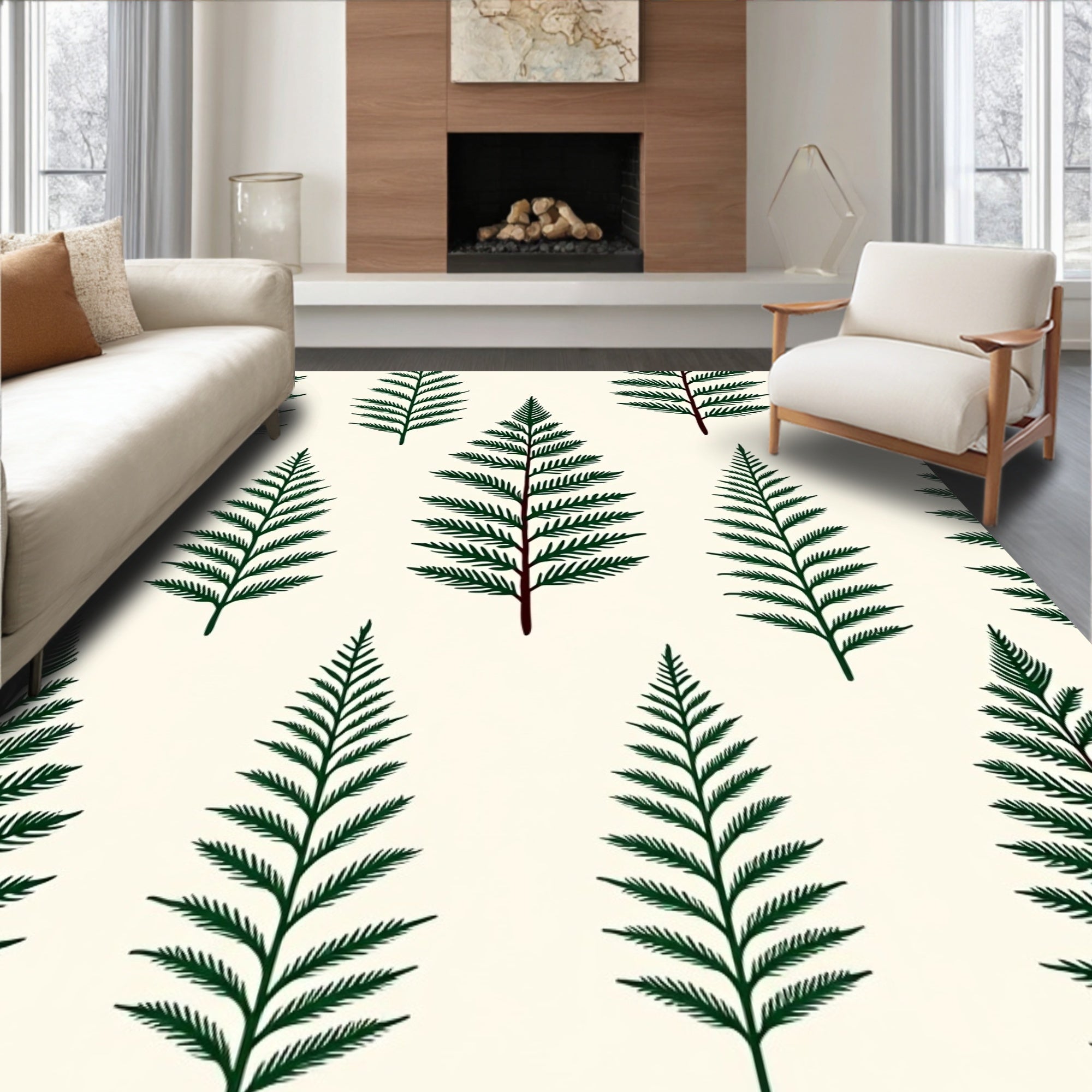 Forest Fern Pattern Rug