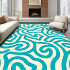 Turquoise Swirl Abstract Harmony Rug