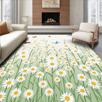 Daisy Meadow Butterfly Pattern Rug