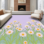 Daisies Meadow Pastel Floral Art Rug