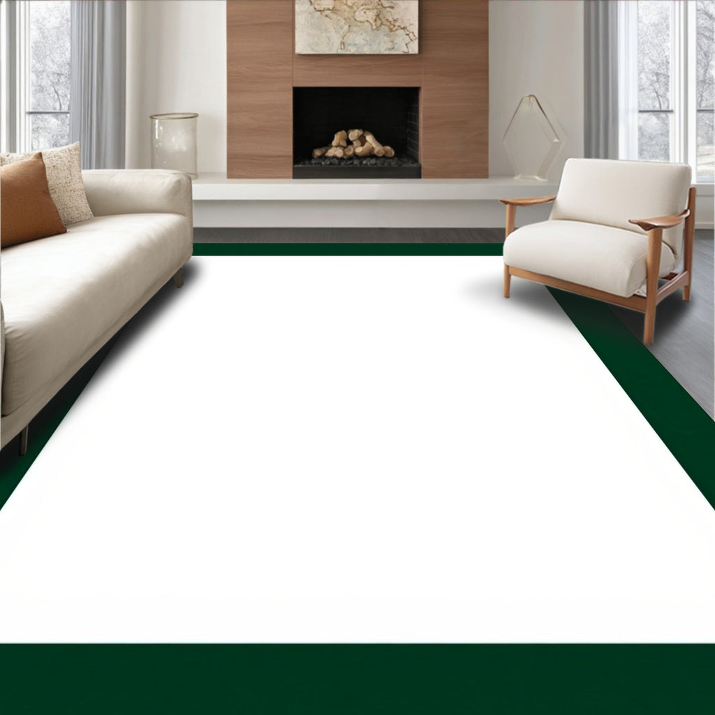 Classic Dark Green Border Design Rug
