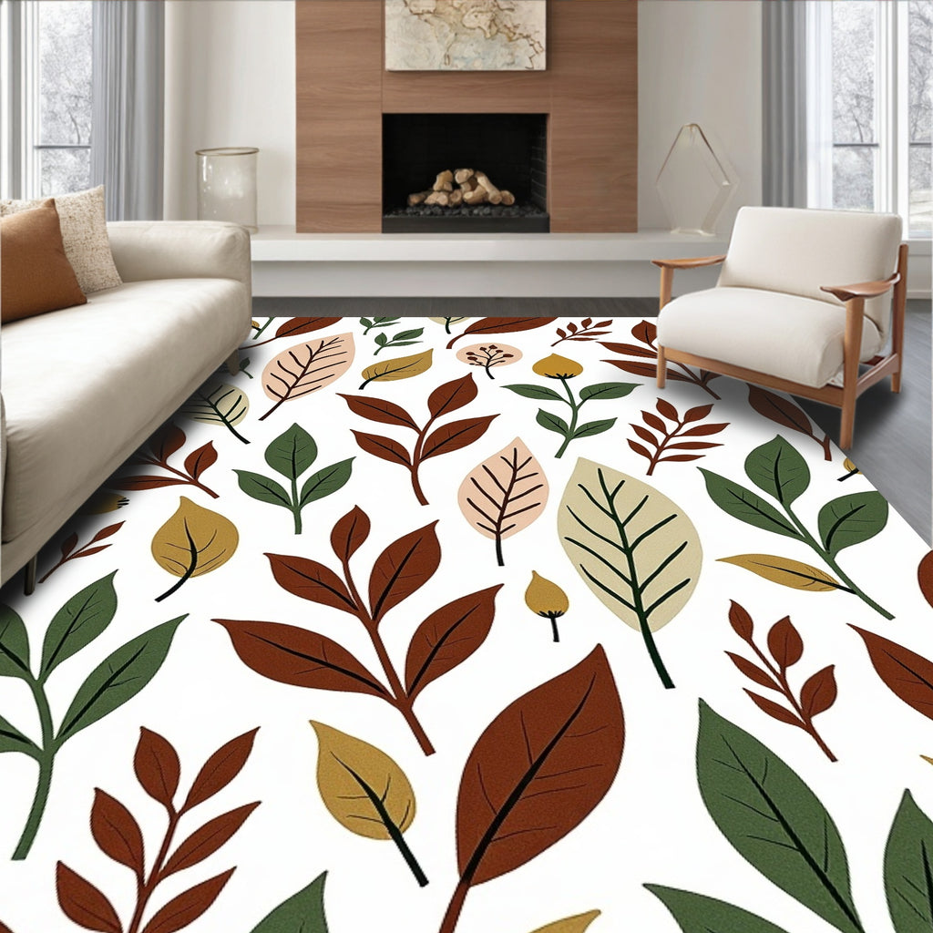 Autumn Leaves Nature Print Rug