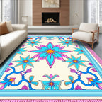 Abstract Floral Starburst Pattern Rug