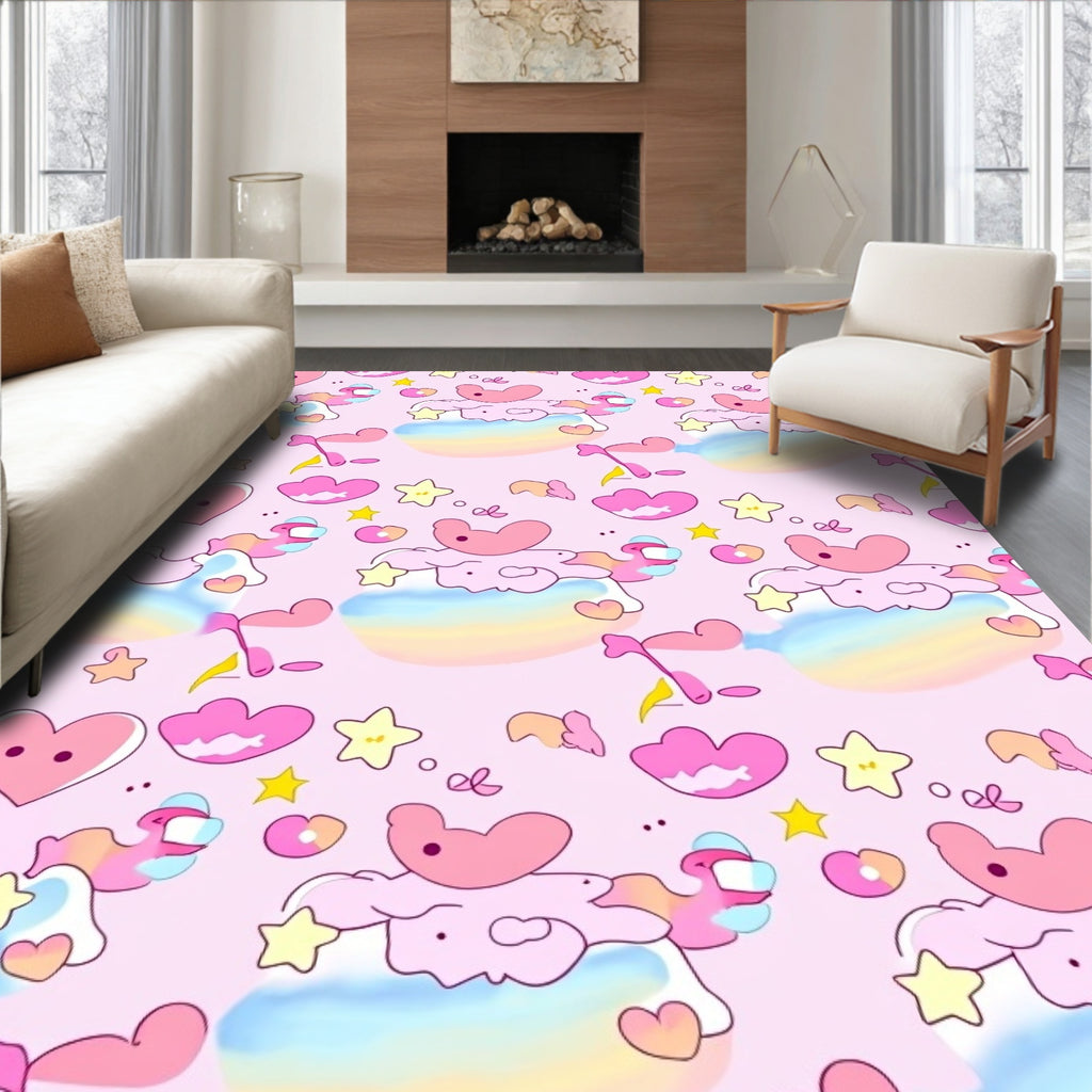 Pastel Dreams Rainbow Clouds Rug