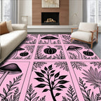 Botanical Mushroom Squash Print Rug
