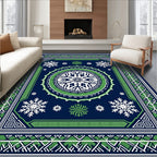 Snowflake Mandala Geometric Design Rug