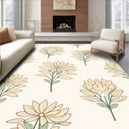 Soft Yellow Floral Pattern Design Rug