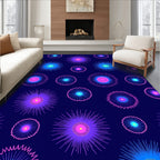 Neon Burst Floral Pattern Rug