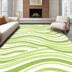 Fresh Green Wavy Stripe Pattern Rug