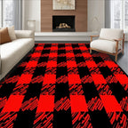 Bold Red Black Buffalo Check Rug