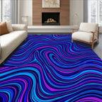 Trippy Swirl Abstract Blue-Purple Rug