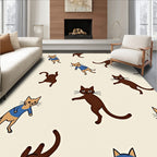 Whimsical Cats Pattern Fun Design Rug