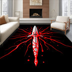 Gothic Blade With Red Sprays Rug