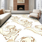 Elegant Natural Scroll Organic Pattern Rug
