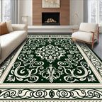 Elegant Traditional Floral Scroll Pattern Rug