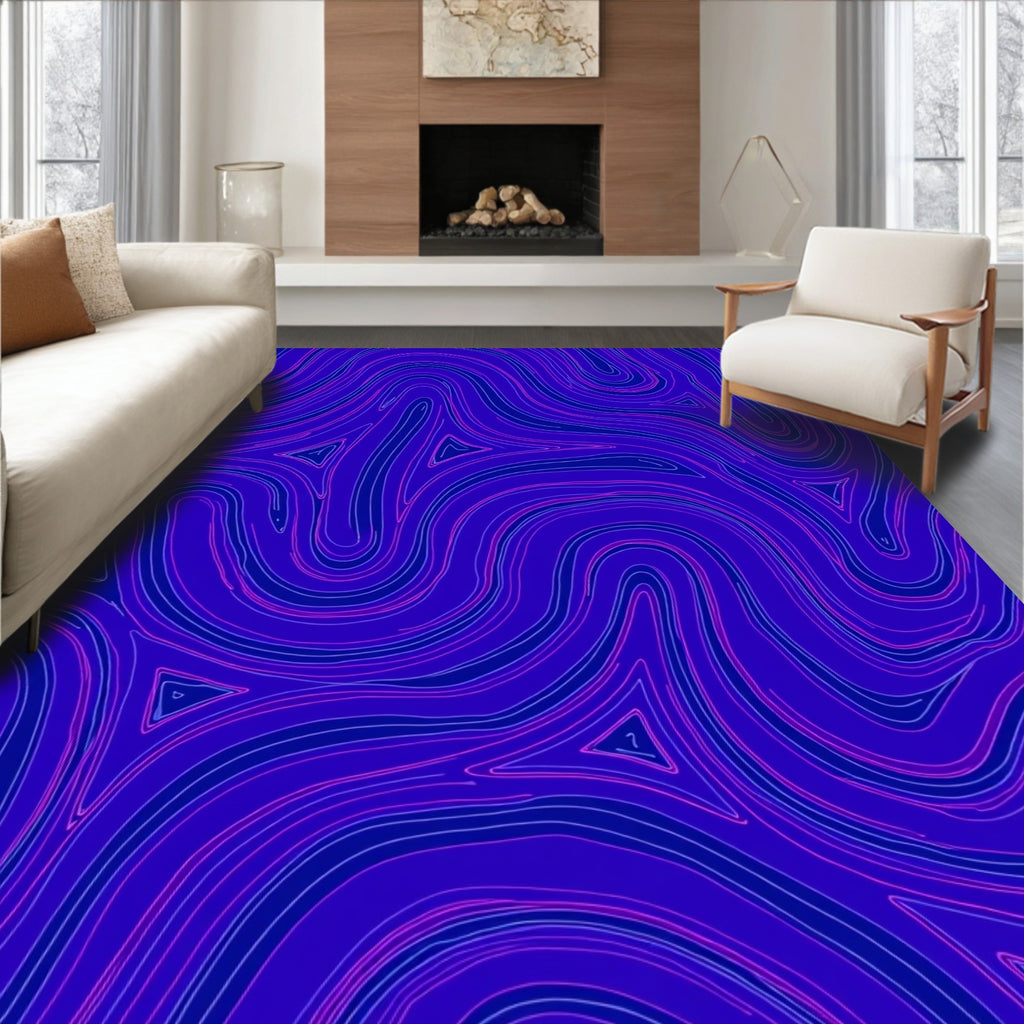 Abstract Wavy Triangles Graphic Rug