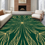 Golden Floral Sunburst Pattern Rug
