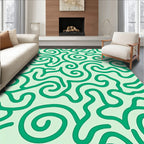 Abstract Swirls Patterned Design Rug