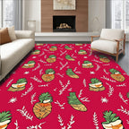Whimsical Pineapple Fur Pattern Rug