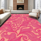 Vibrant Pink Swirl Floral Pattern Rug