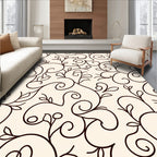 Elegant Swirl Botanical Pattern Rug
