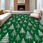 White Trees Green Forest Repeat Rug
