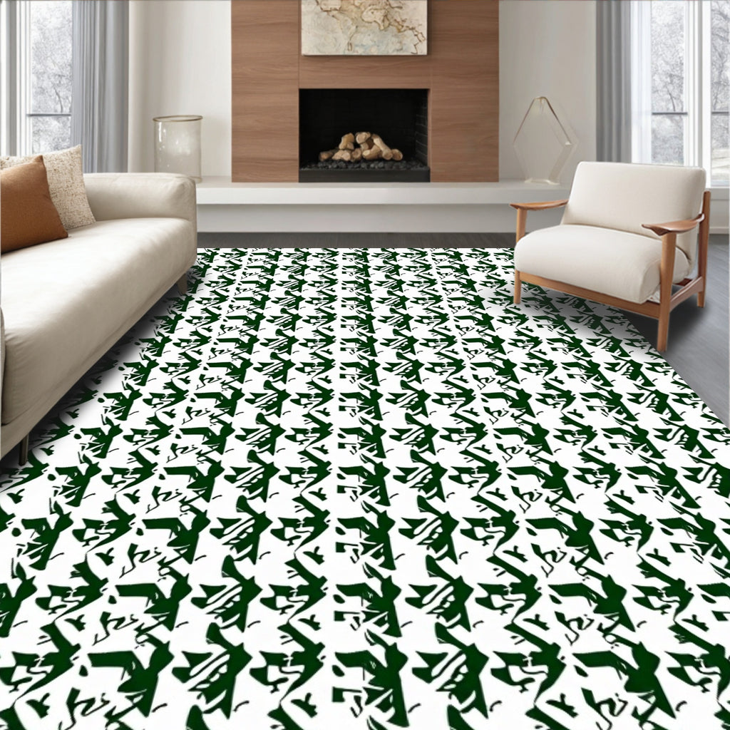 Tonal Houndstooth Pattern Design Rug