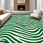 Emerald Green Abstract Swirl Pattern Rug